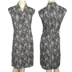 M.M. LAFLEUR The Aditi‎ Crackle sleeveless black white Pencil Career Dress 6
